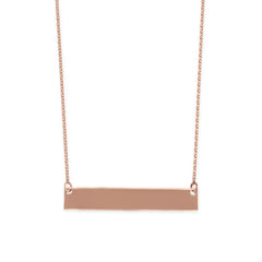 14 Karat Rose Gold Engravable Bar Necklace