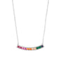 Rhodium Plated Rainbow CZ Necklace