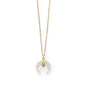 Mother of Pearl and CZ Crescent Gold Plated Necklace
