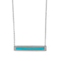 16"+2 Rhodium Plated Turquoise Bar Necklace