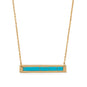 16"+2" 14 Karat Gold Plated Turquoise Bar Necklace