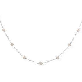16" Sterling Silver 9 Cultured Freshwater Pearl Necklace
