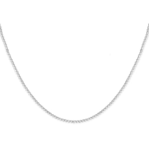 Rhodium Plated 2mm Round CZ Tennis Necklace