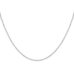 Rhodium Plated 2mm Round CZ Tennis Necklace