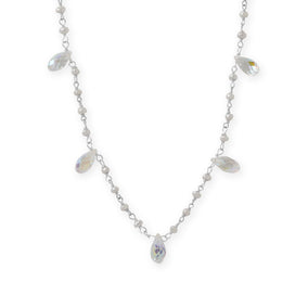 16"+2" Swarovski Crystal and Cultured Freshwater Pearl Necklace