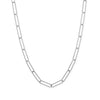 21" Rhodium Plated Paperclip Chain Necklace