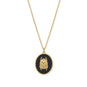 Sacred Scarab! 24" 14 Karat Gold Plated Black Onyx Necklace