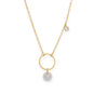 A Kiss of Cute! 16" + 2" Rainbow Moonstone and CZ Charm Necklace