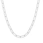 18" Rhodium Plated Paperclip Necklace