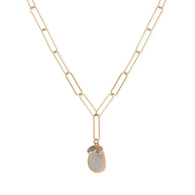 20" 14 Karat Gold Plated Charm Drop Necklace