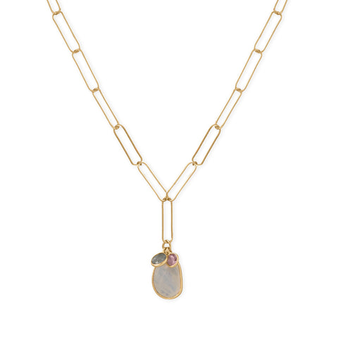 20" 14 Karat Gold Plated Charm Drop Necklace