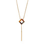 24 Karat Gold Plated Square Multi Color Baltic Amber Drop Necklace