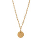 16" + 2" 14 Karat Gold Plated Engravable Disk Neckalce