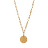 16" + 2" 14 Karat Gold Plated Engravable Disk Neckalce