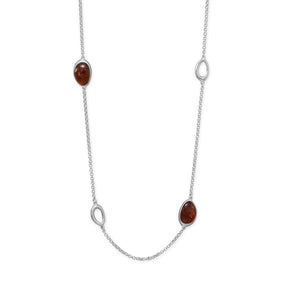 23.5" + 2" Baltic Amber and Open Link Necklace