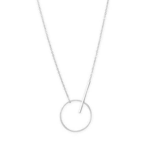 16" + 2" Circle with Bar Necklace