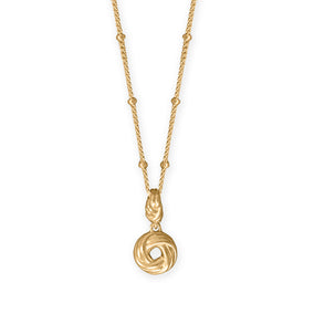 16" + 2" 14 Karat Gold Plated Love Knot Necklace