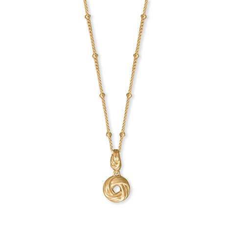 16" + 2" 14 Karat Gold Plated Love Knot Necklace