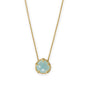 16" + 2" 14 Karat Gold Plated Pear Chalcedony Necklace