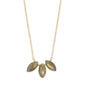 16" + 1" + 1" 14 Karat Gold Plated Marquise Labradorite Necklace