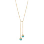 14 Karat Gold Plated Aqua Chalcedony Lariat Necklace