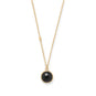 16" + 2" 14 Karat Gold Plated Faceted Black Onyx Necklace