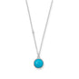 16" + 2" Rhodium Plated Faceted Turquoise Necklace