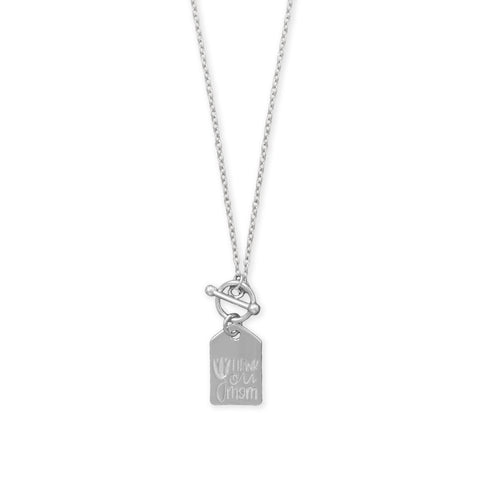 17" "Thank You Mom" Tag Toggle Necklace