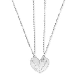 Mother/Daughter CZ Moon and Stars Necklace Set