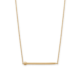 16" + 2" 14 Karat Gold Plated Nail Necklace
