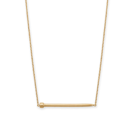 16" + 2" 14 Karat Gold Plated Nail Necklace