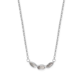 16" + 2" Rhodium Plated Polki Diamond Necklace