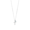 16" Birthstone and Ornate Cross Charm Necklace (All Months)