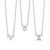 16" Rhodium Plated CZ Zodiac Symbol Necklace (All Signs)