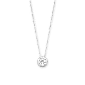 7mm Bezel Set CZ Floating Slide Necklace