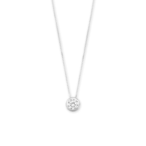 7mm Bezel Set CZ Floating Slide Necklace