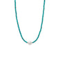 17.5" Turquoise and Cultured Freshwater Coin Pearl Necklace