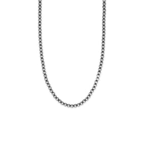 16" + 2" 5mm Oxidized Bead Necklace