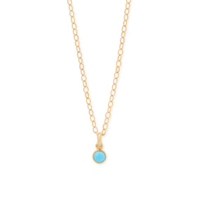15" + 2.5" 14/20 Gold Filled 3mm Imitation Turquoise Necklace