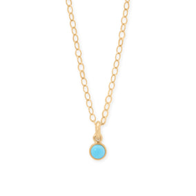 15" + 2.5" 14/20 Gold Filled 3mm Imitation Turquoise Necklace