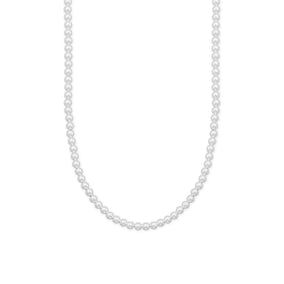 16" + 2" 5mm Silver Bead Necklace