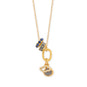 Dainty 14 Karat Gold Plated CZ Cloud Outline Charm