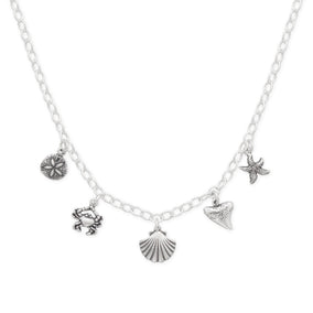 Seaside Style! 18" Oxidized Charm Necklace
