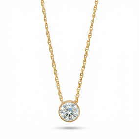 14/20 Gold Filled Floating 6mm Lab Grown Diamond Slide Necklace