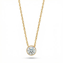 14/20 Gold Filled Floating 6mm Lab Grown Diamond Slide Necklace