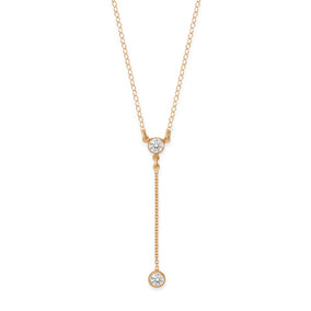 18" + 2" 14/20 Gold Filled 4mm CZ Y Drop Necklace