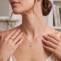 16" + 2" 14 Karat Gold Plated Lab Grown Diamond Cross Necklace