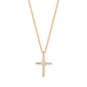16" + 2" 14 Karat Gold Plated Lab Grown Diamond Cross Necklace