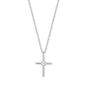 16" + 2" Rhodium Plated Lab Grown Diamond Cross Necklace