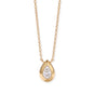 16" + 2" 14 Karat Gold Plated Pear Lab Grown Diamond Necklace
